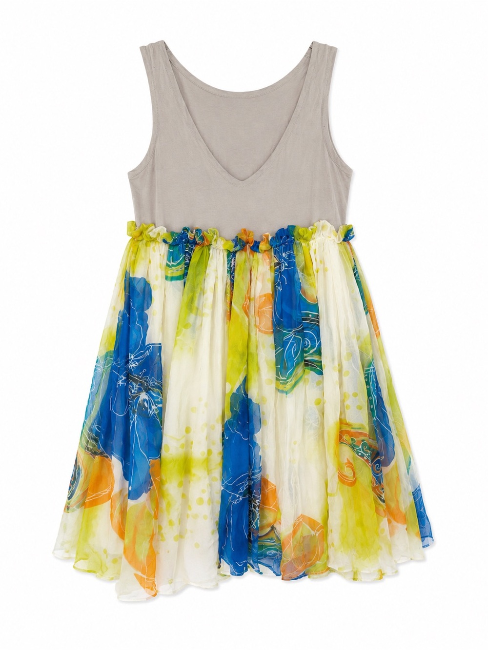 Fumblin Foe London Silk Chiffon Fairy Dress Gray Boho Size M